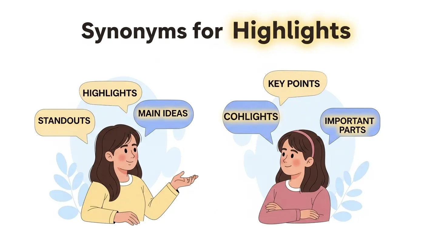 synonyms for highlights