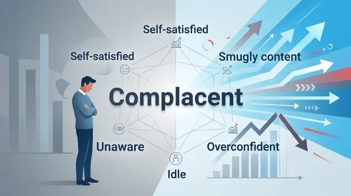 Synonyms of Complacent